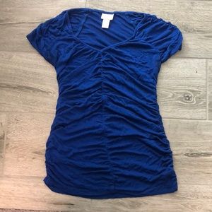 Motherhood Maternity Cinched Royal Blue Blouse - Medium